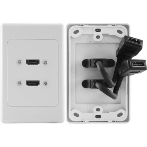 2X HDMI Vertical Wall Plate
