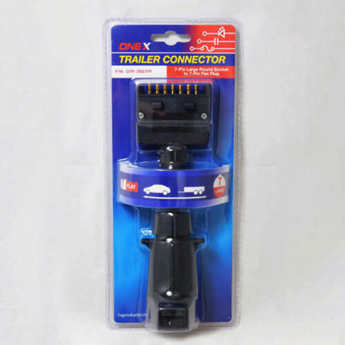 7 Pin Large Round Socket to 7 Pin Flat Plug