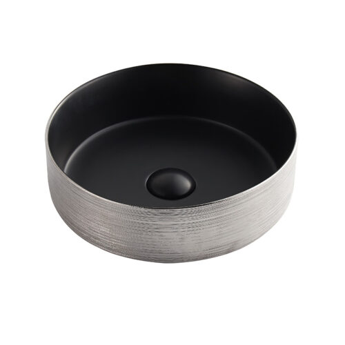 Matt Black With Brushed Silver Basin