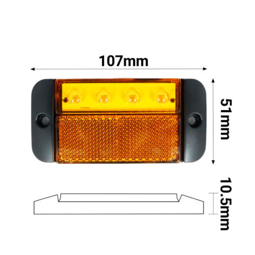 Led With Reflector, Amber, Red, White