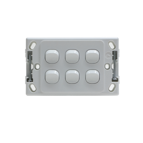 6 Gang Switch 10A Horizontal