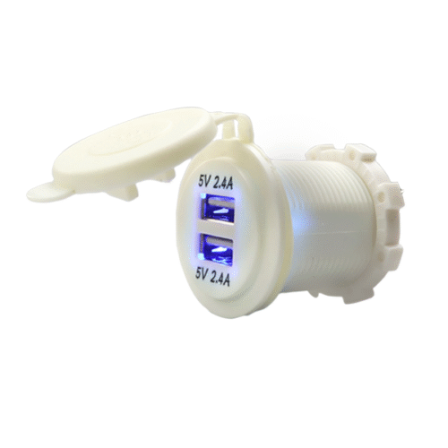 Dual USB Socket White