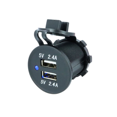 Dual USB Socket Black