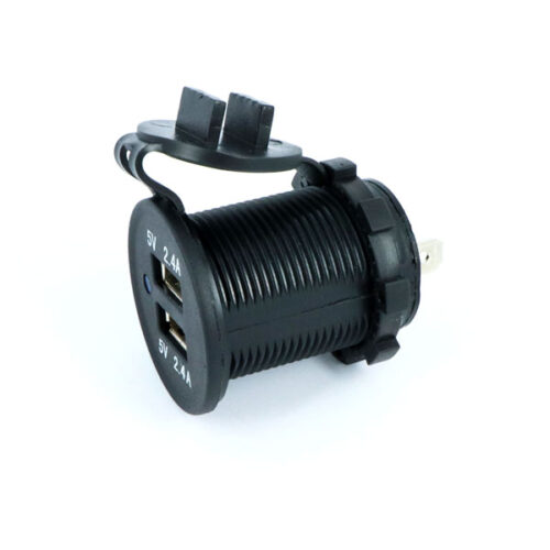 Dual USB Socket Black
