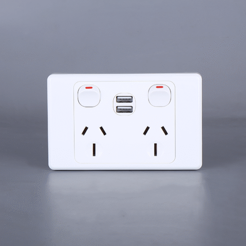 Double Power Point 10A With One 2*2.4 USB Charger