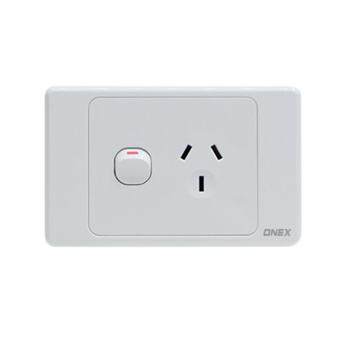 Single Power Point 10A Horizontal Double Pole